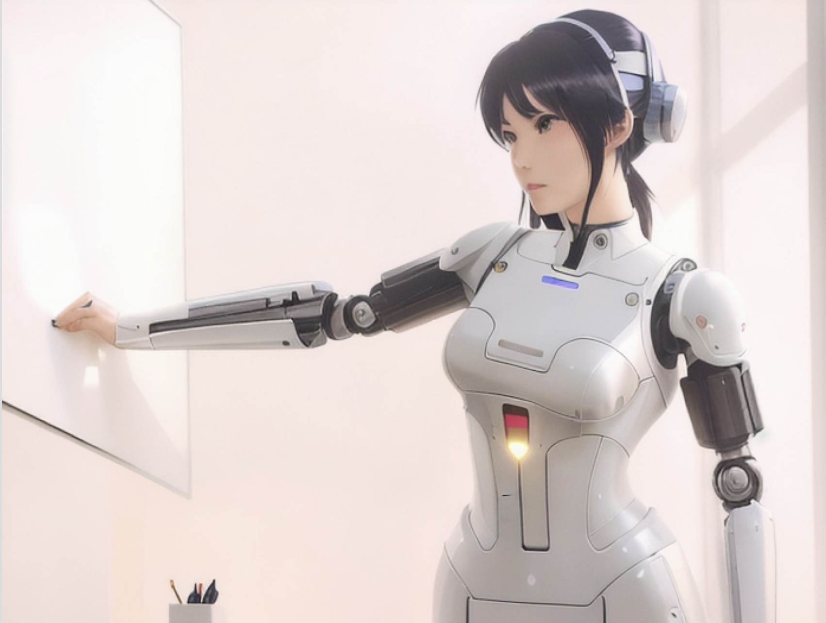 J-Manga Lady-robots design in the office